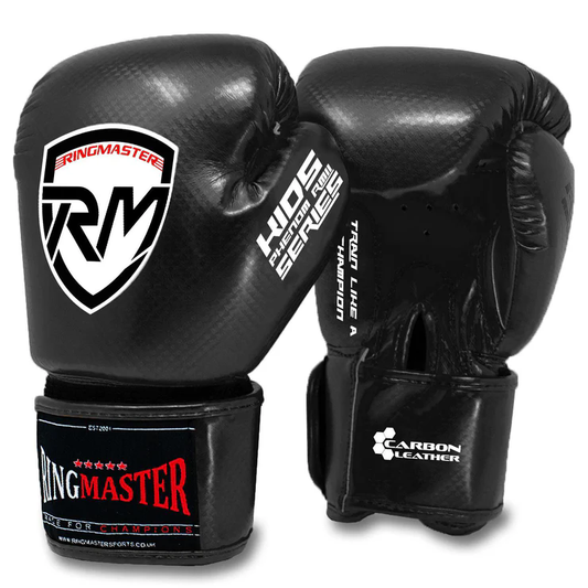RingMaster Sports - Phenom Kids Boxing Gloves CarbonTech Black