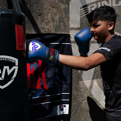 RingMaster Sports - Phenom Kids Boxing Gloves CarbonTech Blue