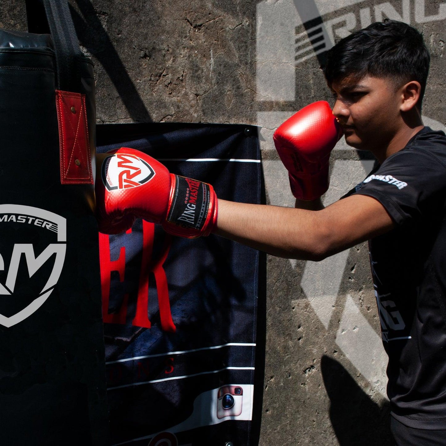 RingMaster Sports - Phenom Kids Boxing Gloves CarbonTech Red